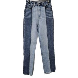 PacSun Boyfriend Two Tone Blue High Rise Jeans Women's 27 (27x31.5) 90s Y2K EUC